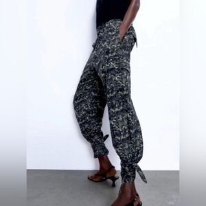 Camouflage Cargo Pants with Ankle Ties